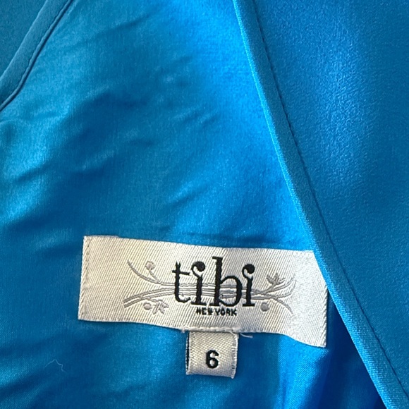 Tibi Blue Floral/Paisley Engineered Print Silk High Waisted Dress Size 6 - Picture 2 of 13